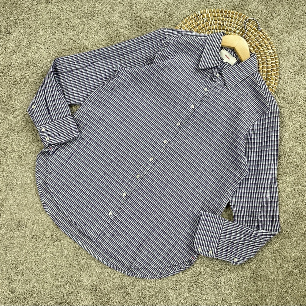 XiRENA Women’s Dawson Crinkled Button Down Shirt Longsleeve in Plaid Purple XS - Picture 2 of 14